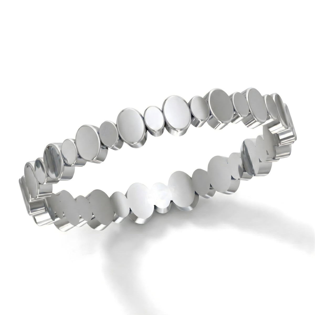 14k white gold beaded ring