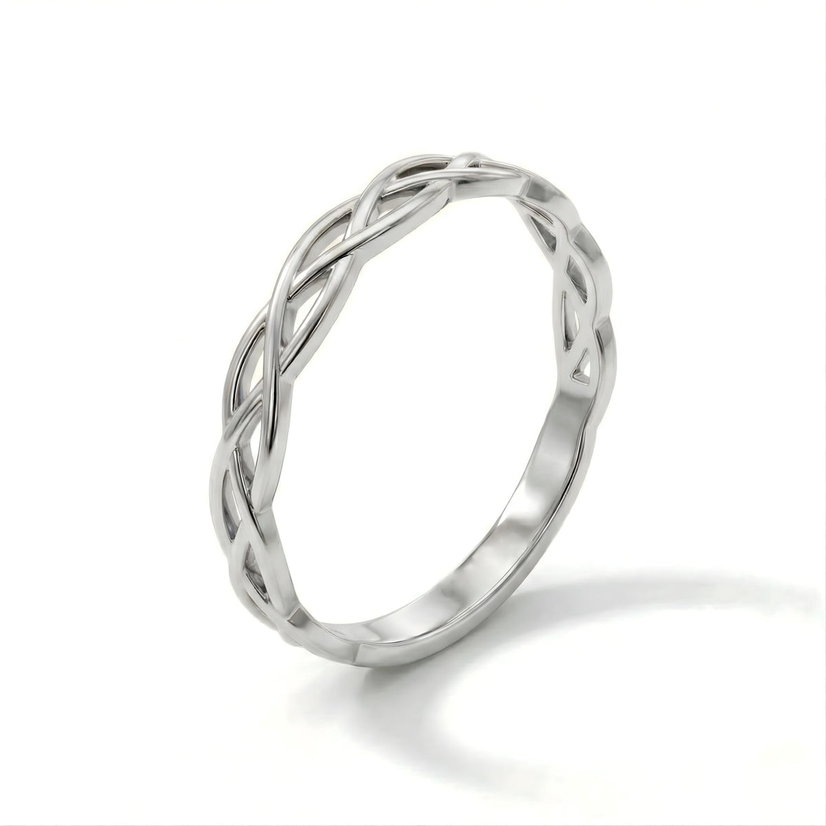 White gold Celtic knot band
