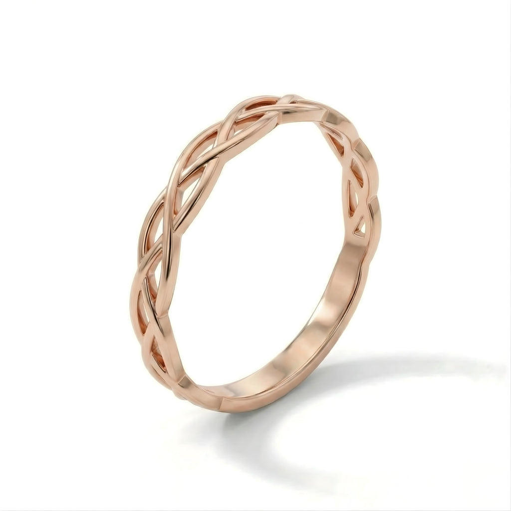 Rose gold Celtic knot band