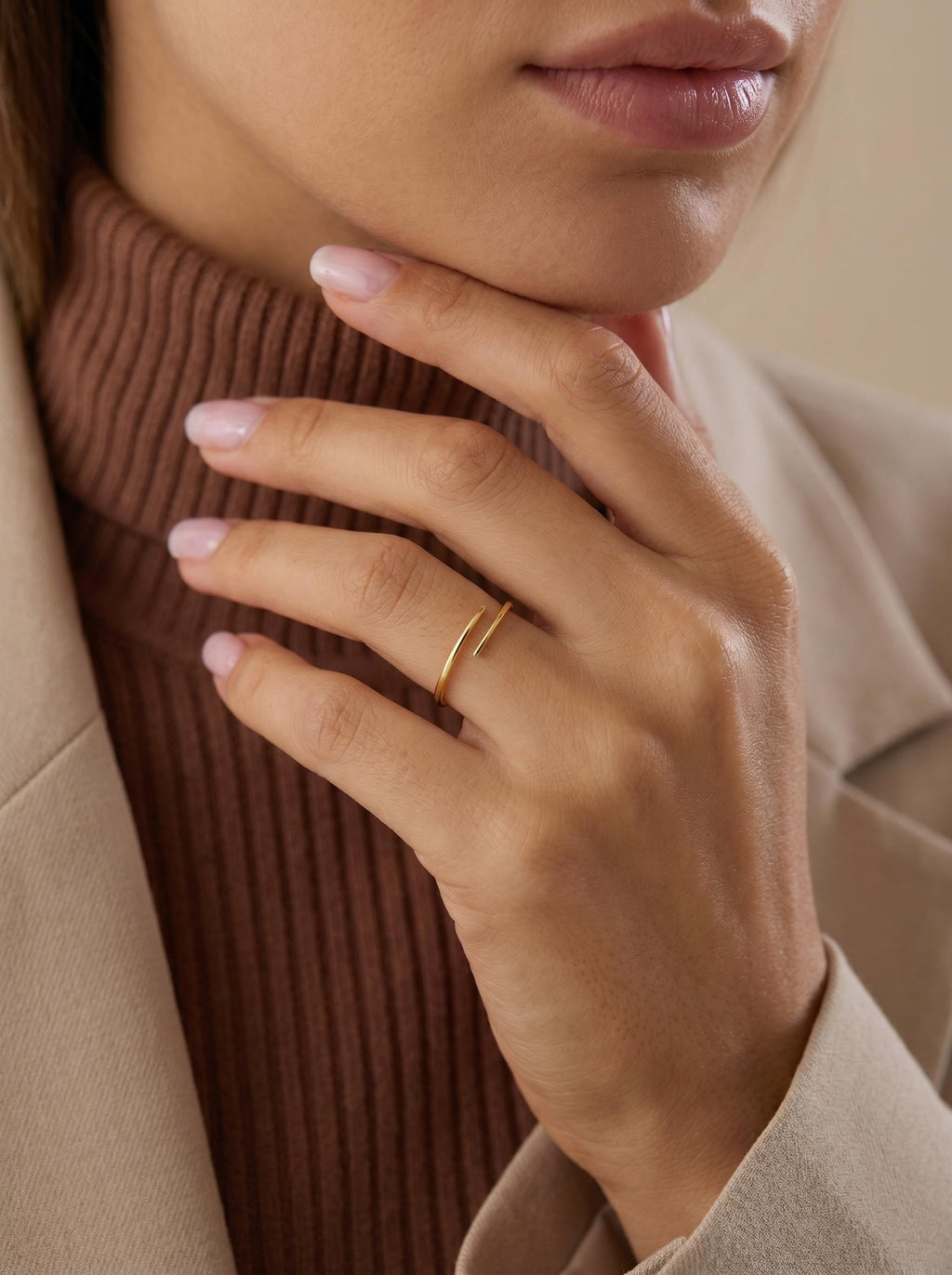 Criss cross stacking ring styled look