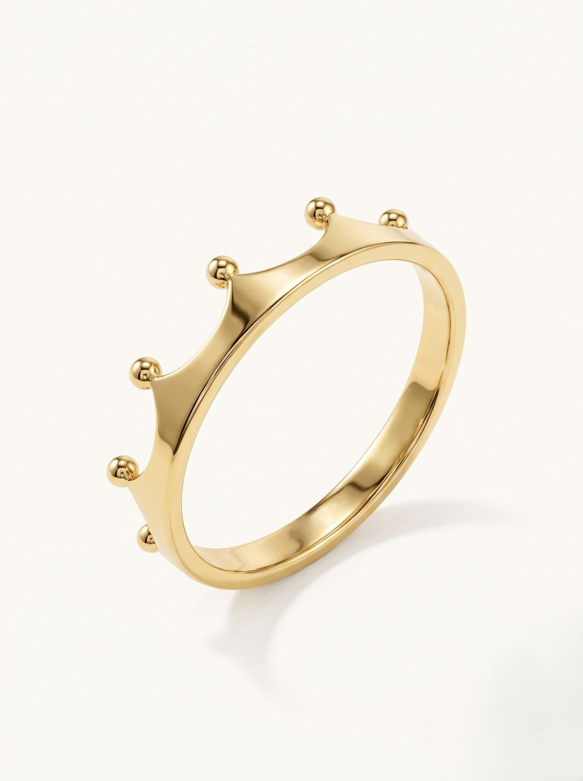 Yellow gold crown tiara ring