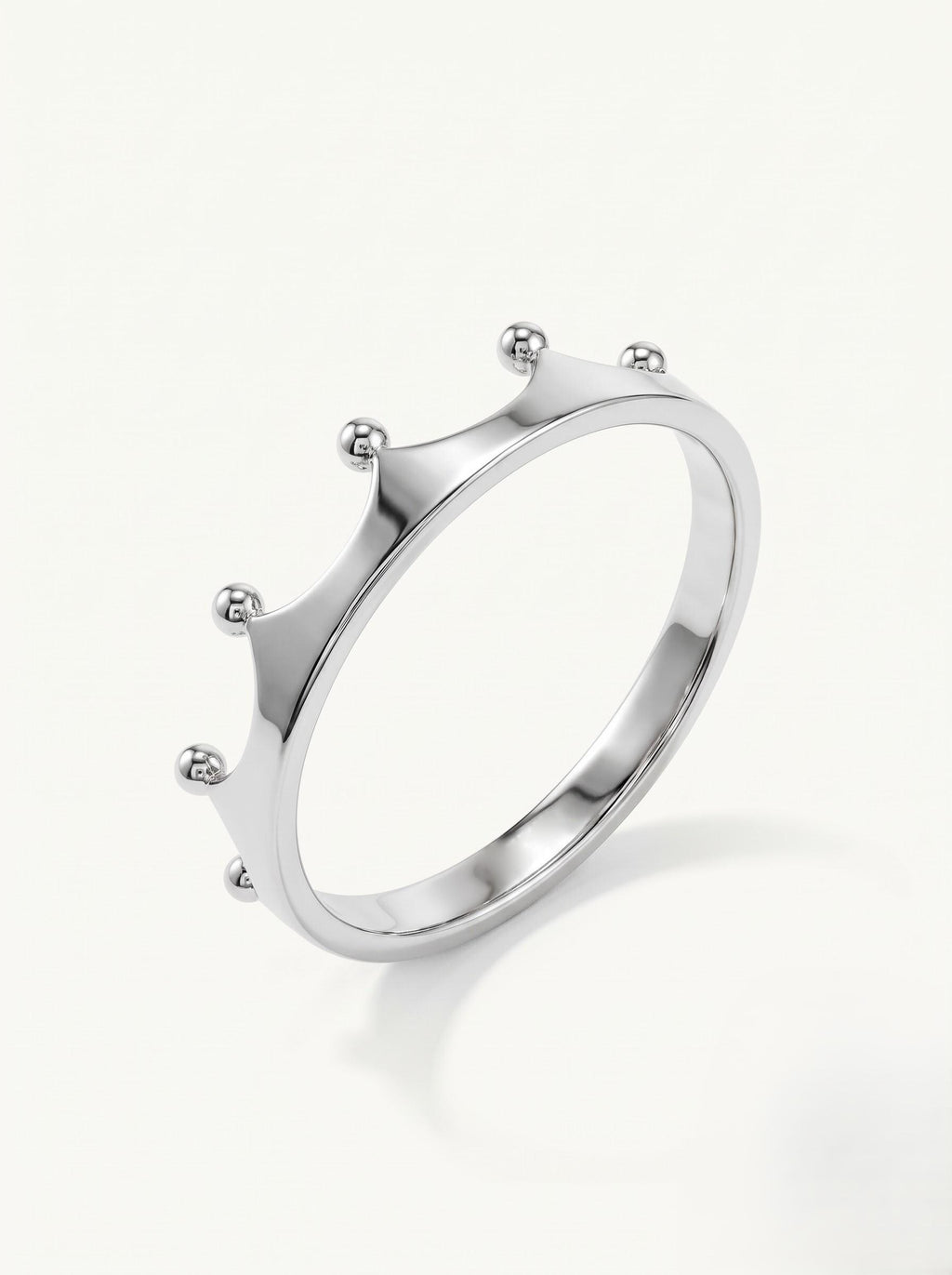 White gold crown tiara ring
