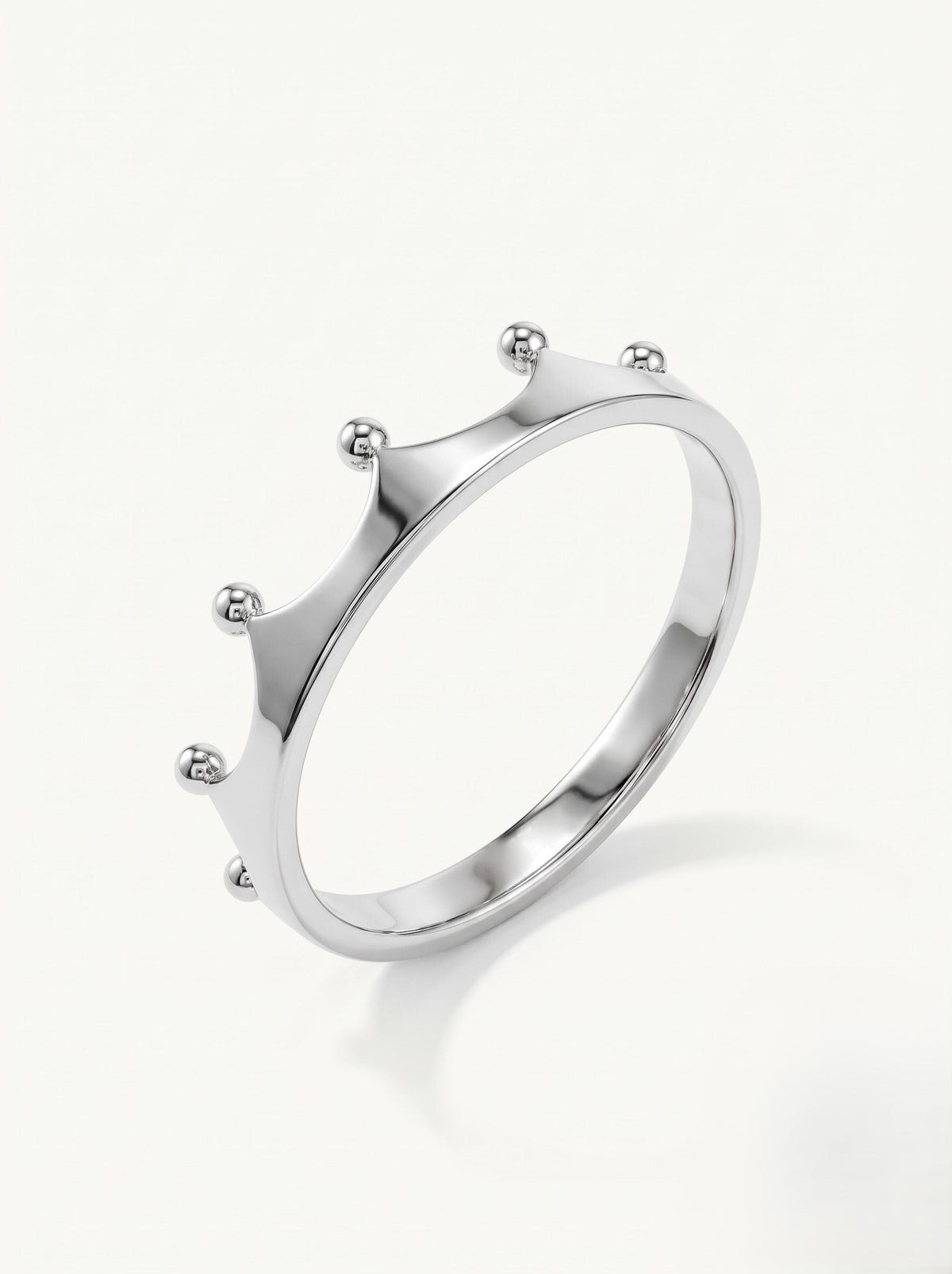 White gold crown tiara ring