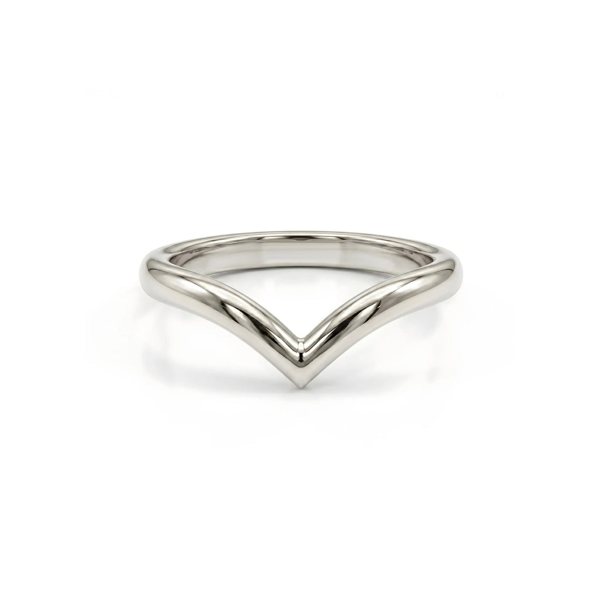 White gold curved wedding band