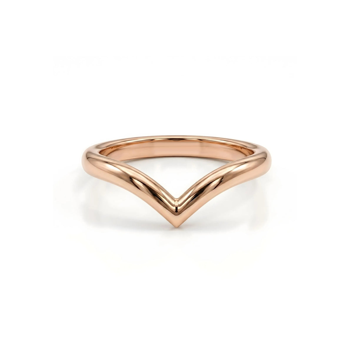 Rose gold curved wedding band