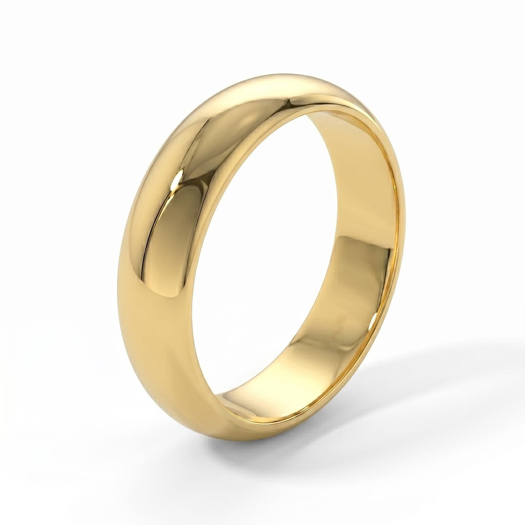 Yellow gold 4mm dome band