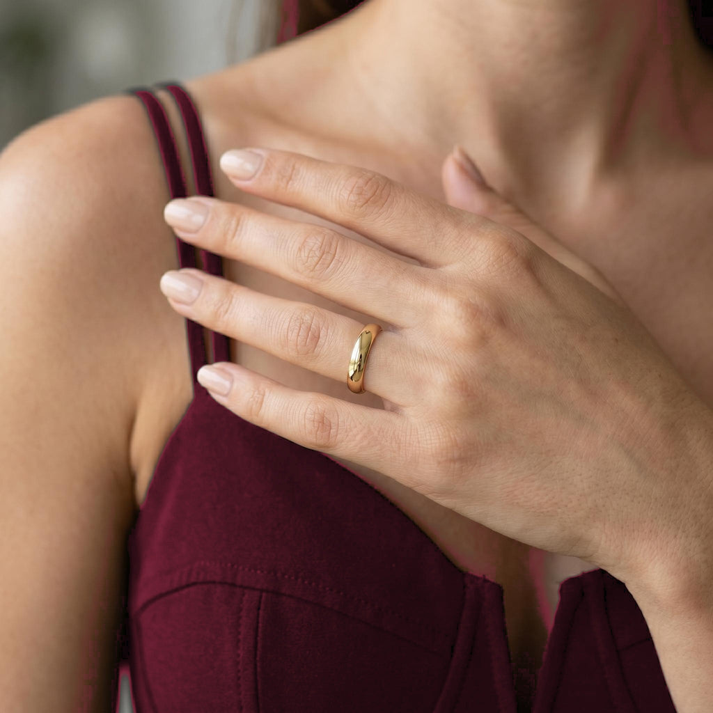 Gold dome band worn every day
