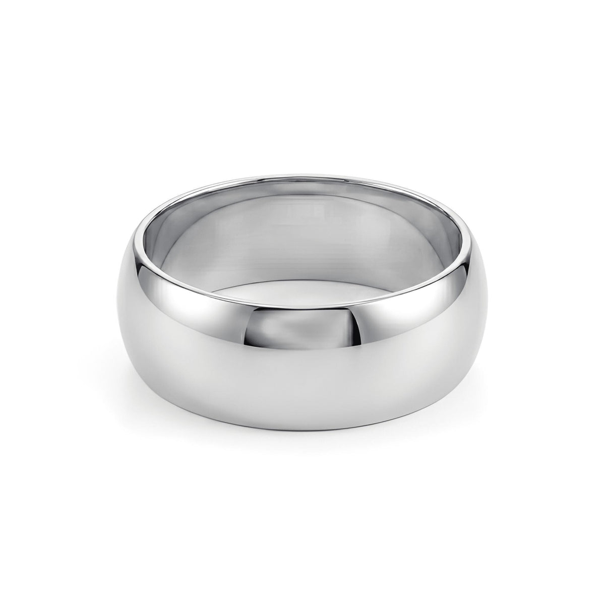14k white gold dome band