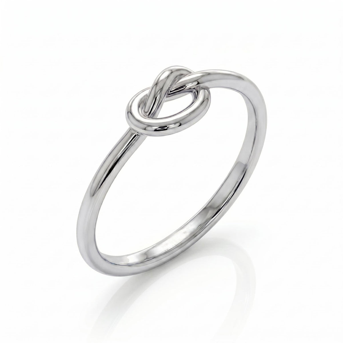 Love knot ring in 14k white gold