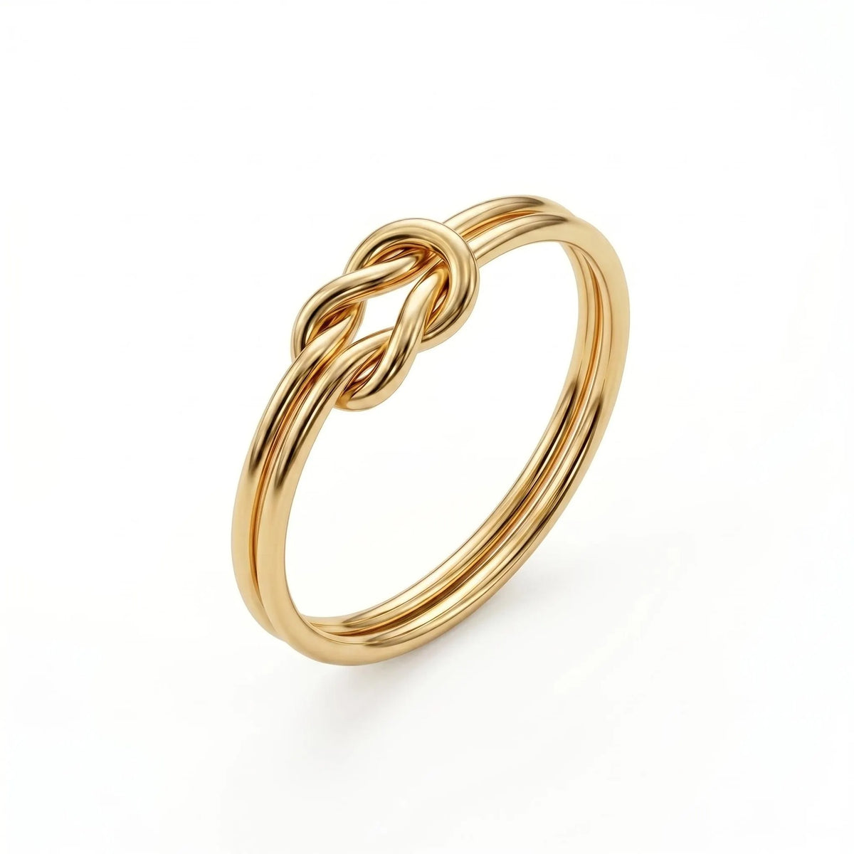 Yellow gold lovers knot ring