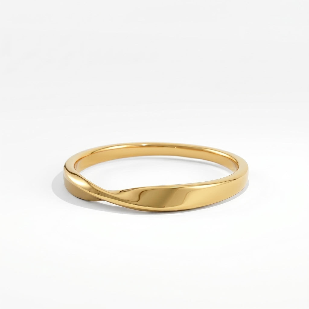 Yellow gold Mobius twist band