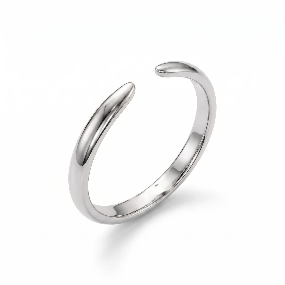 14k white gold open cuff ring