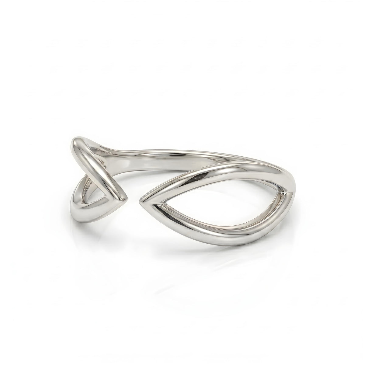 14k white gold open ring