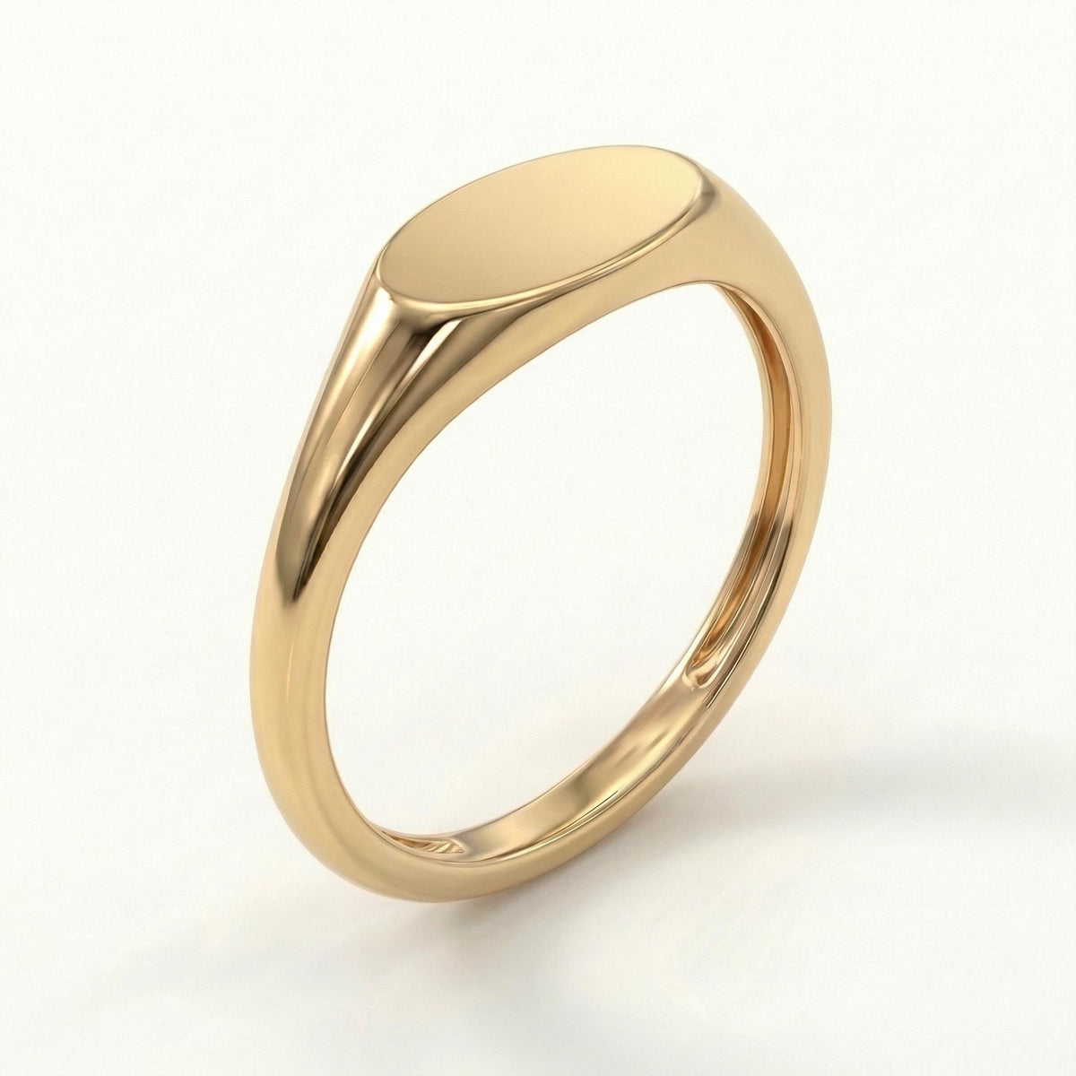 14k yellow gold oval signet ring