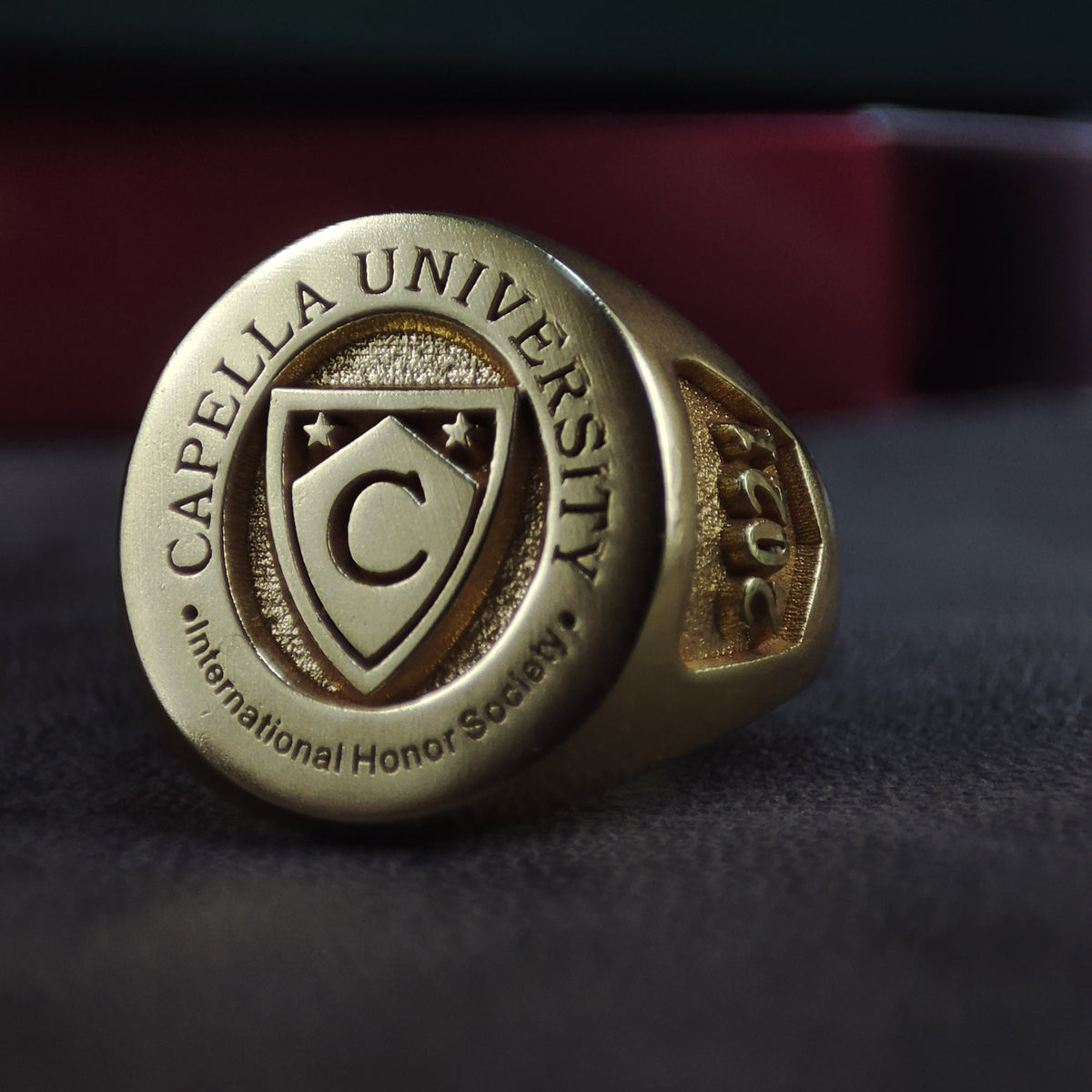 Custom Men's College Class Ring, Engraved Silver or Gold Signet
