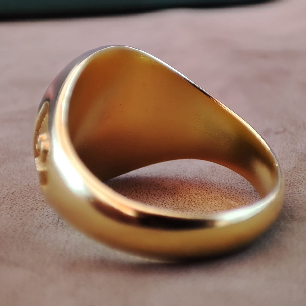 Gold Vermeil Masonic Signet Ring, Freemason Square and Compass Ring