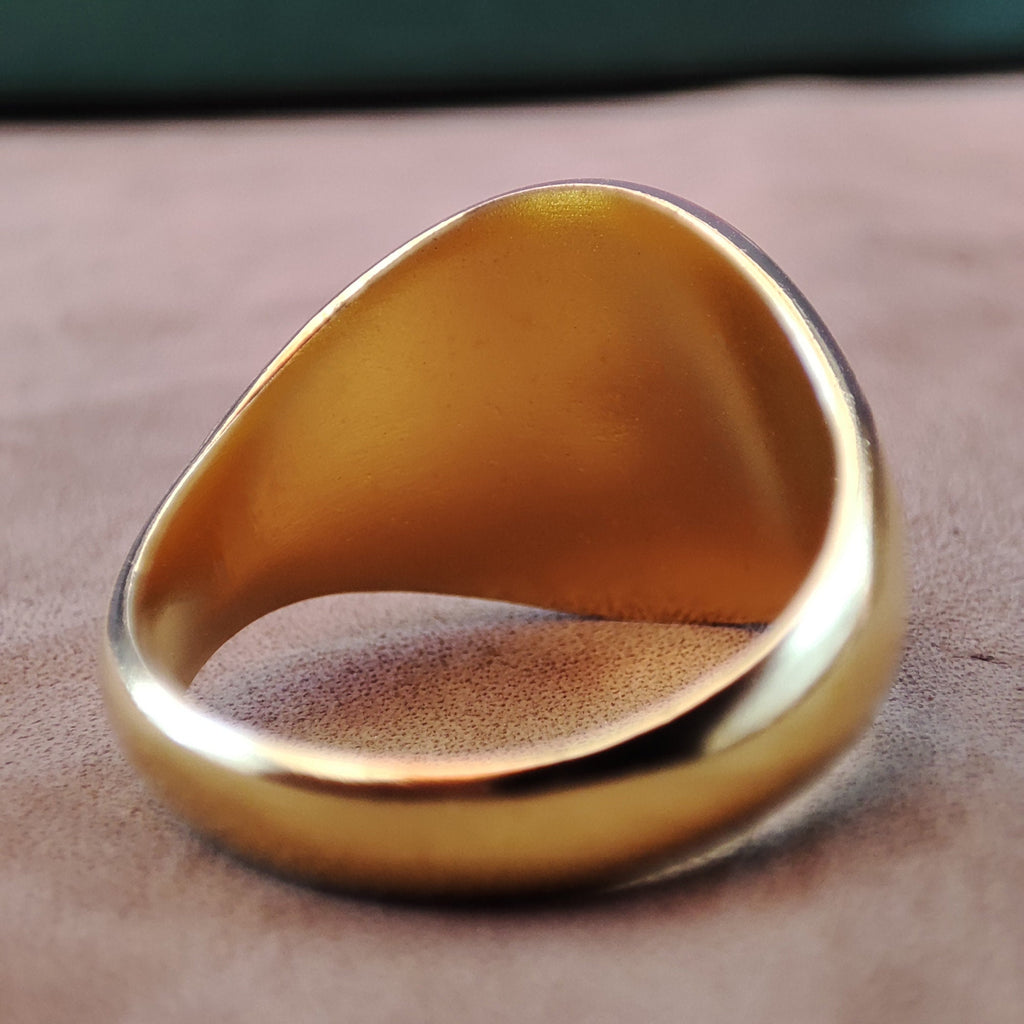 Gold Vermeil Masonic Signet Ring, Freemason Square and Compass Ring