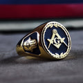 Freemason Signet Ring, Square & Compass Emblem, Sterling Silver or Gold, Handcrafted Lodge Gift