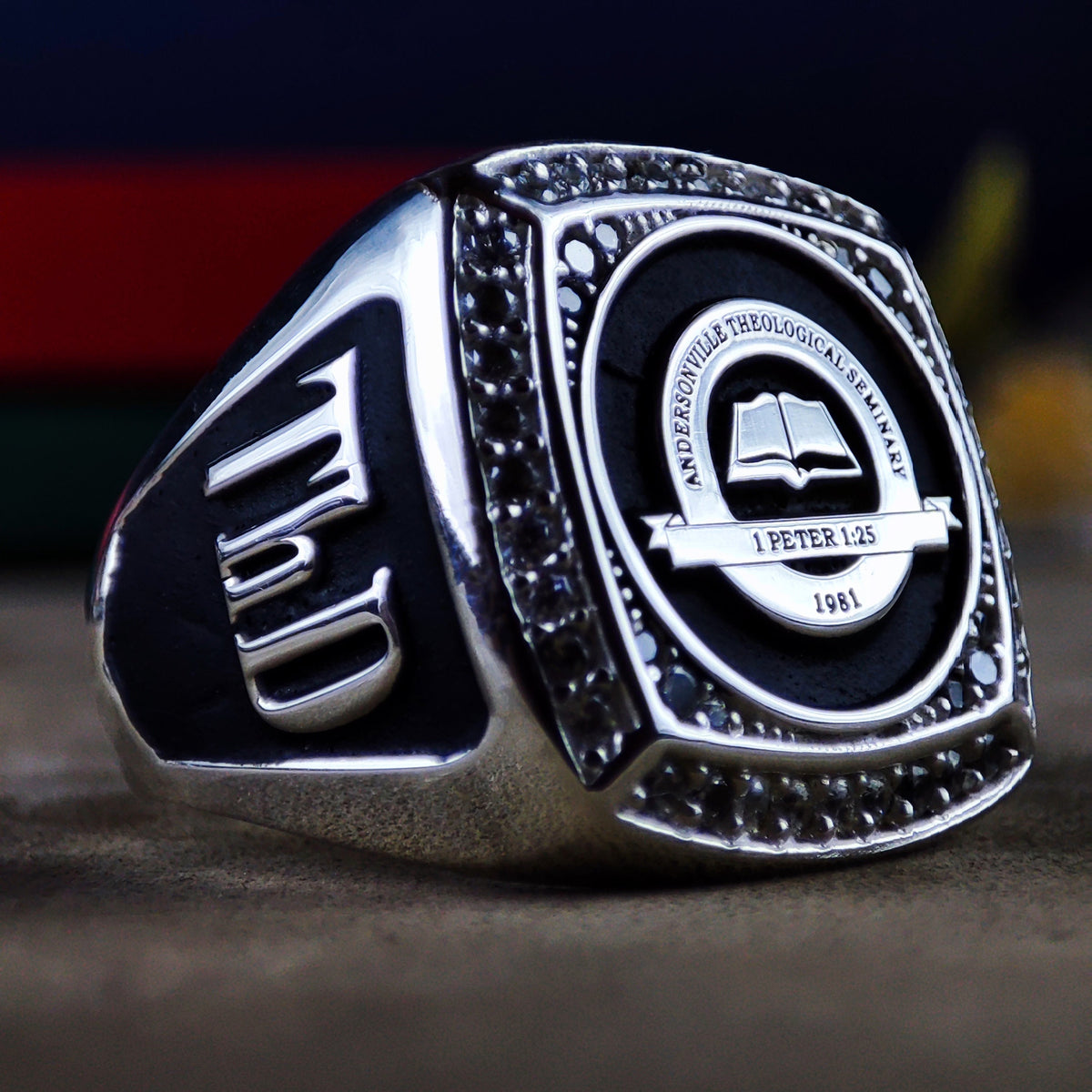 Custom University Ring – Personalized Graduation Jewelry, Sterling Silver