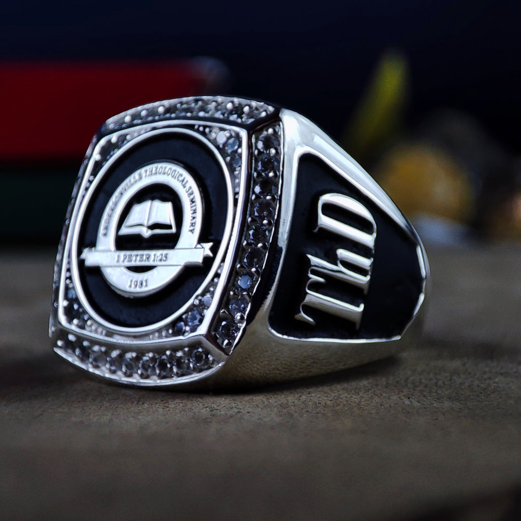 Custom University Ring – Personalized Graduation Jewelry, Sterling Silver