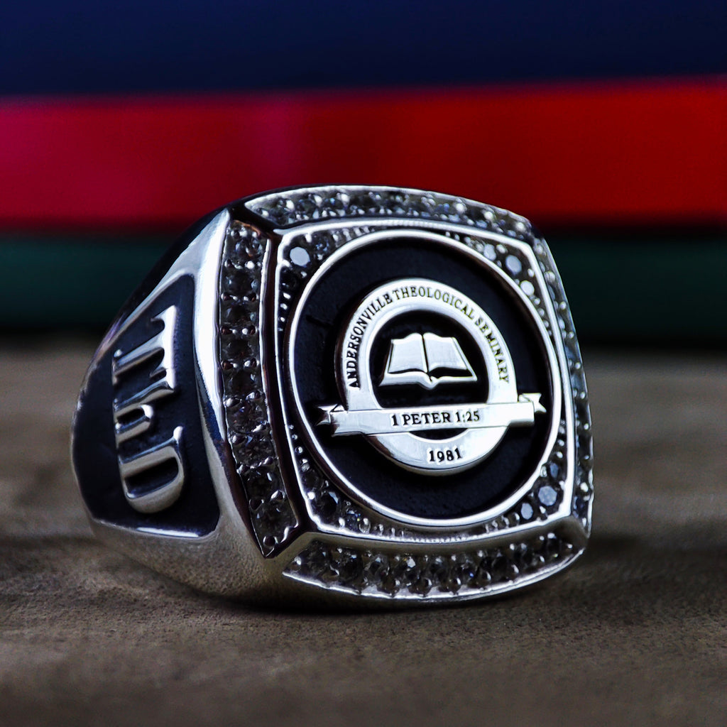 Custom University Ring – Personalized Graduation Jewelry, Sterling Silver