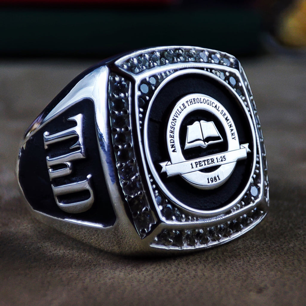 Custom University Ring – Personalized Graduation Jewelry, Sterling Silver
