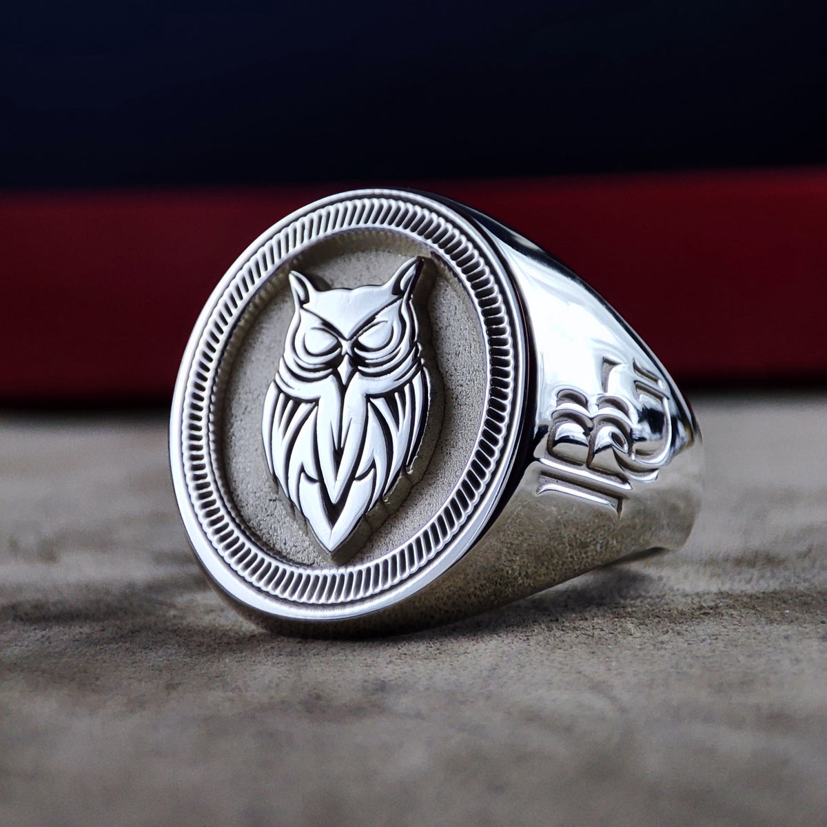 Personalized Sterling Silver Owl Ring: Engraved Animal Jewelry