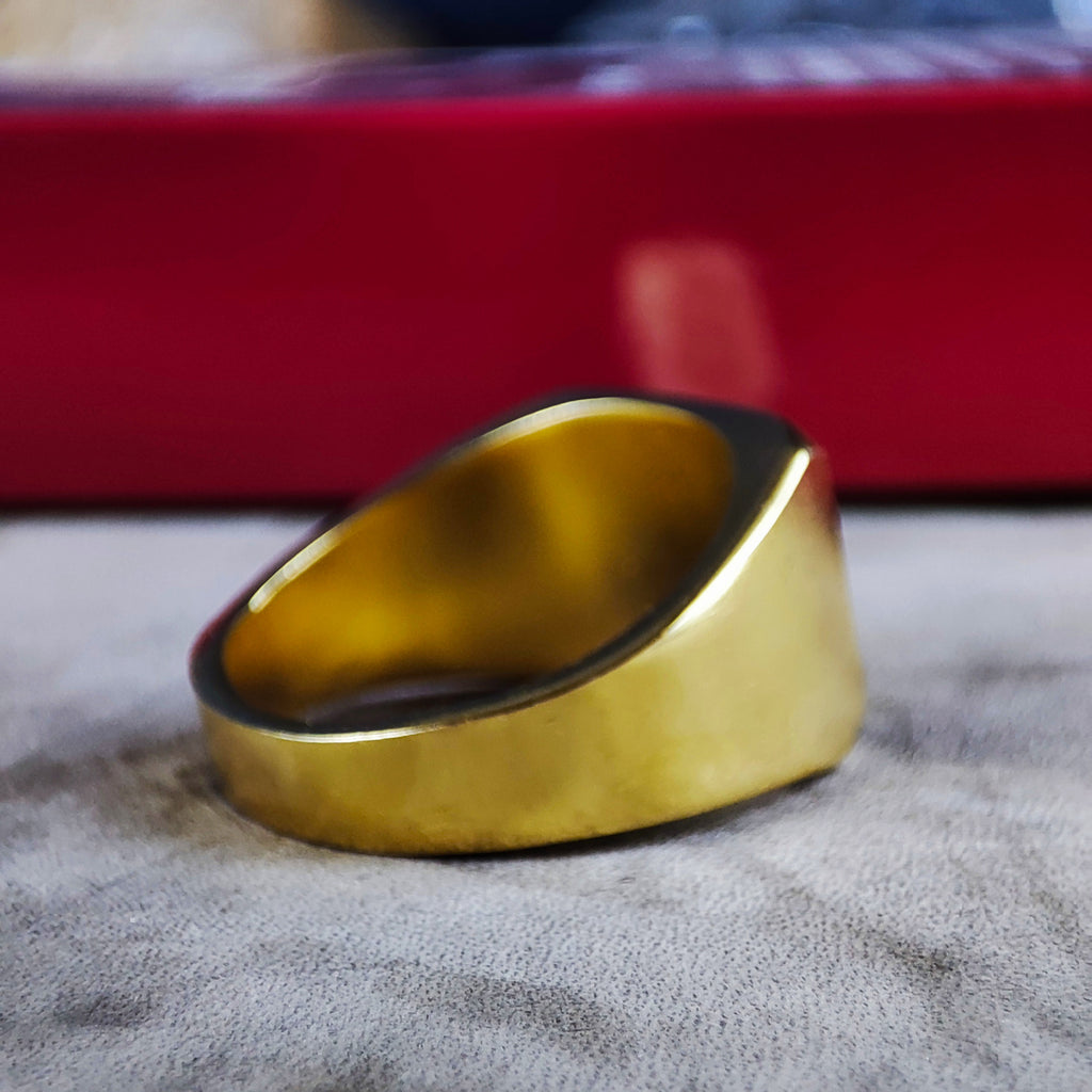 Vermeil Bitcoin Signet Ring for Men, Custom Crypto Jewelry, Cryptocurrency Gift