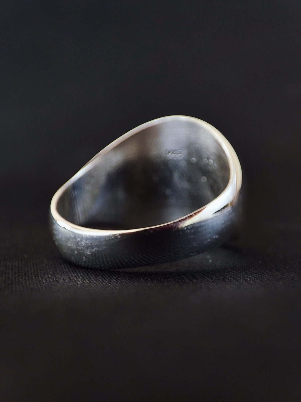 Men's Large Signet Ring with Custom Initials, Sterling Silver Pinky Ring