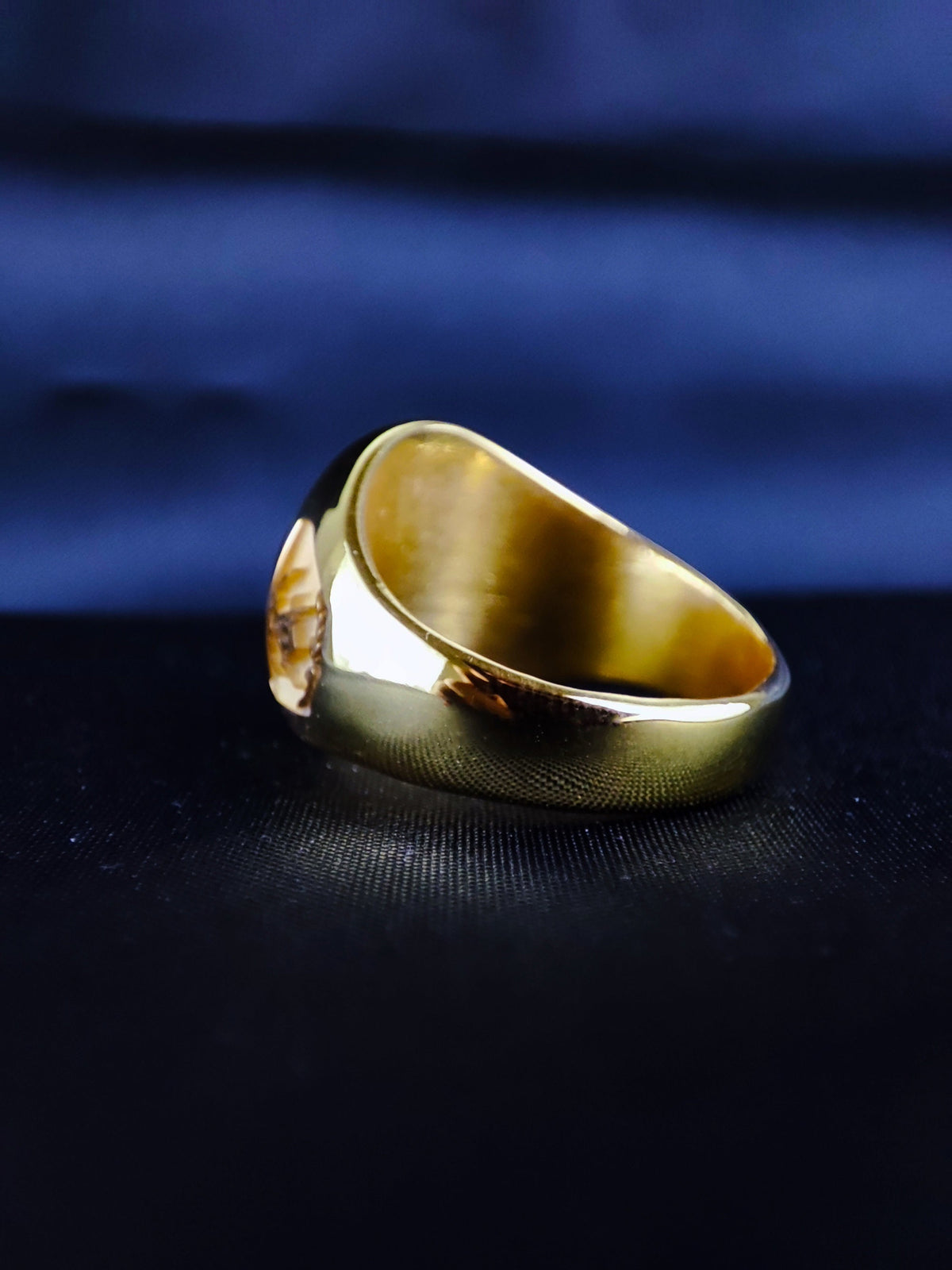 Gold Plated Masonic Signet Ring, Freemason Square and Compass Ring for Men