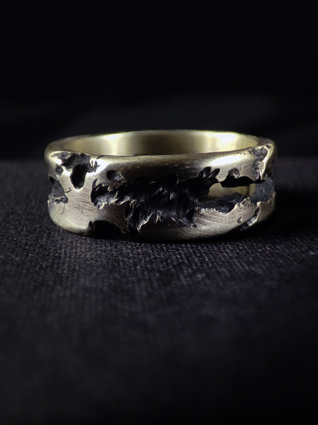 Men's Unique Ring, Molten Sterling Silver Band, Rustic Handmade Brutalist Jewelry