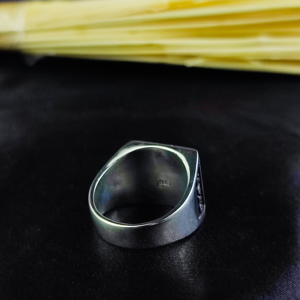 Custom Two Initial Ring, Men's Square Monogram Ring in Sterling Silver or Gold