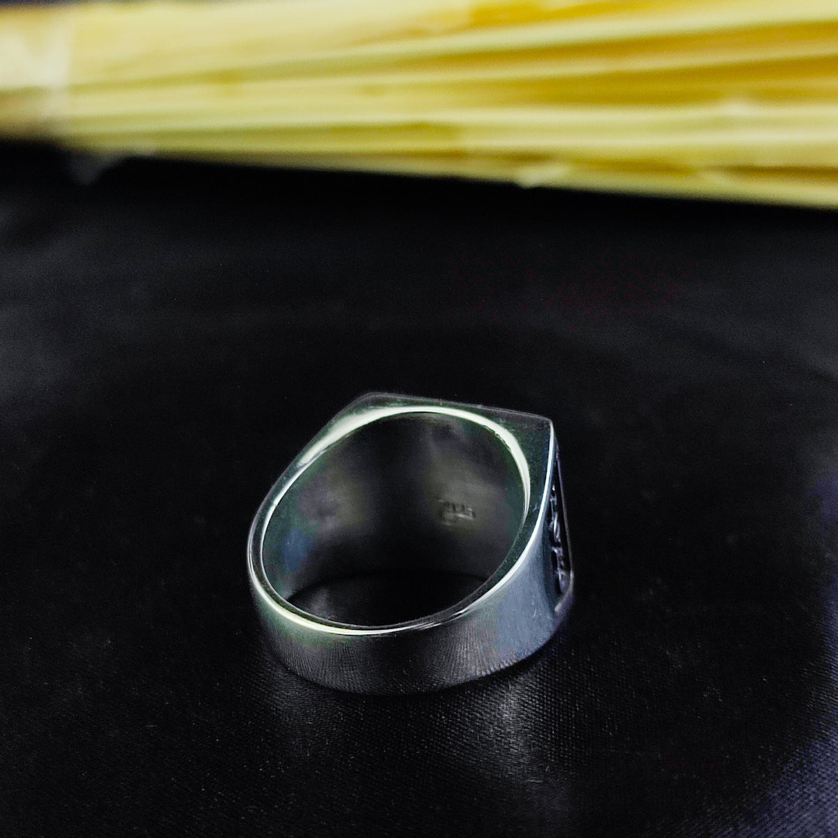 Custom Two Initial Ring, Men's Square Monogram Ring in Sterling Silver or Gold