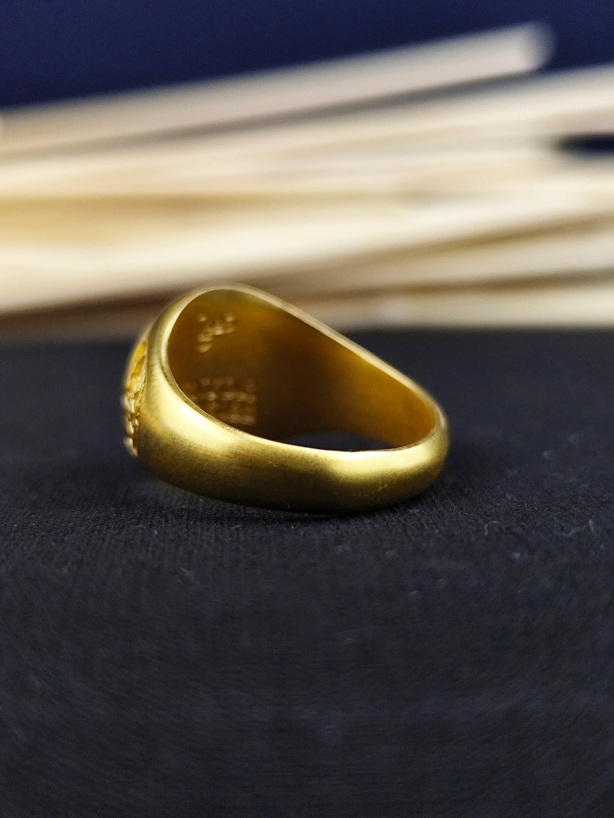 Gold Vermeil Masonic Signet Ring, Square Compass G Jewelry, Men's Lodge Gift