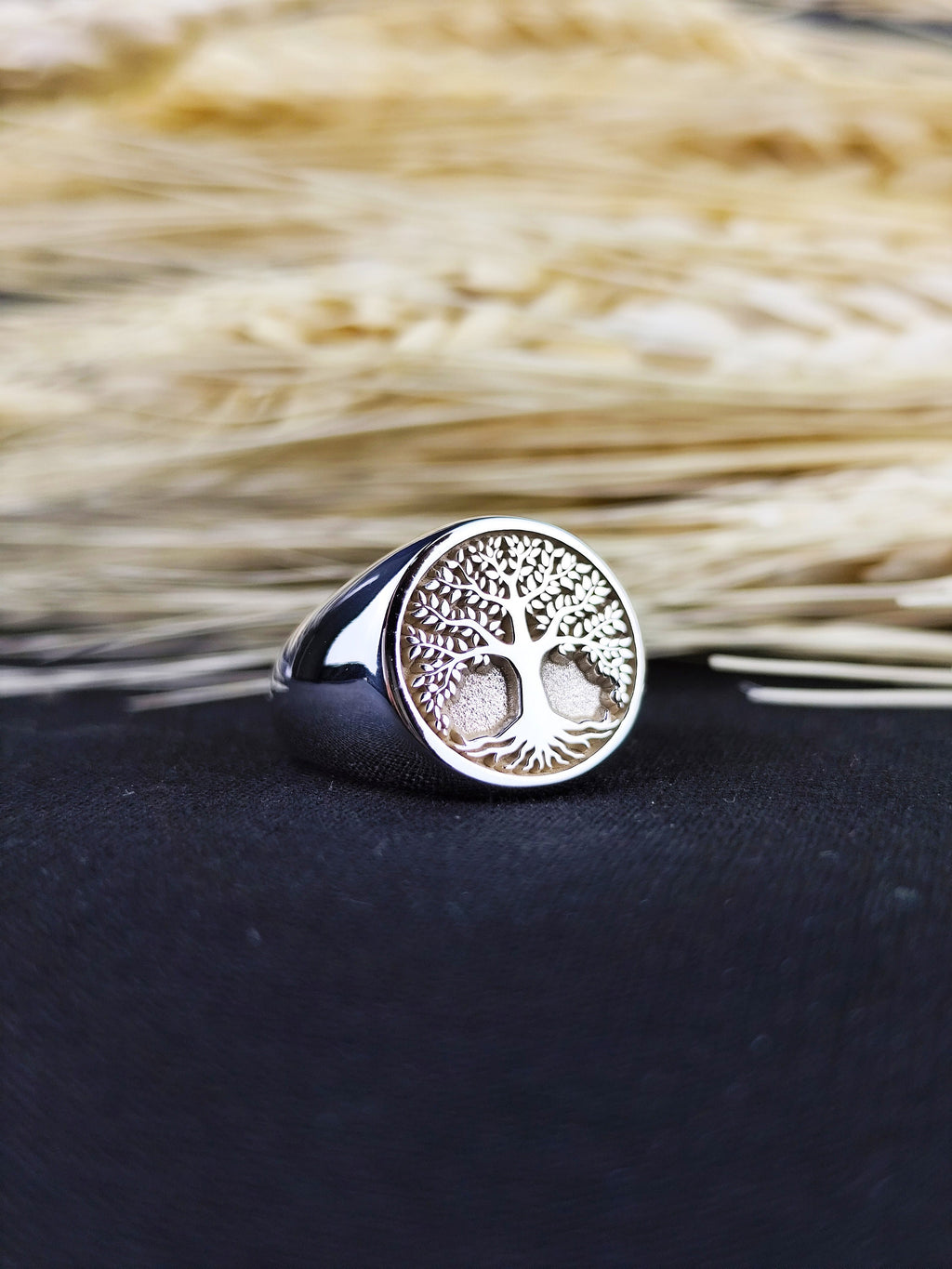 Tree of Life Signet Ring, Sterling Silver Spiritual Nature Symbol Jewelry, Meaningful Gift