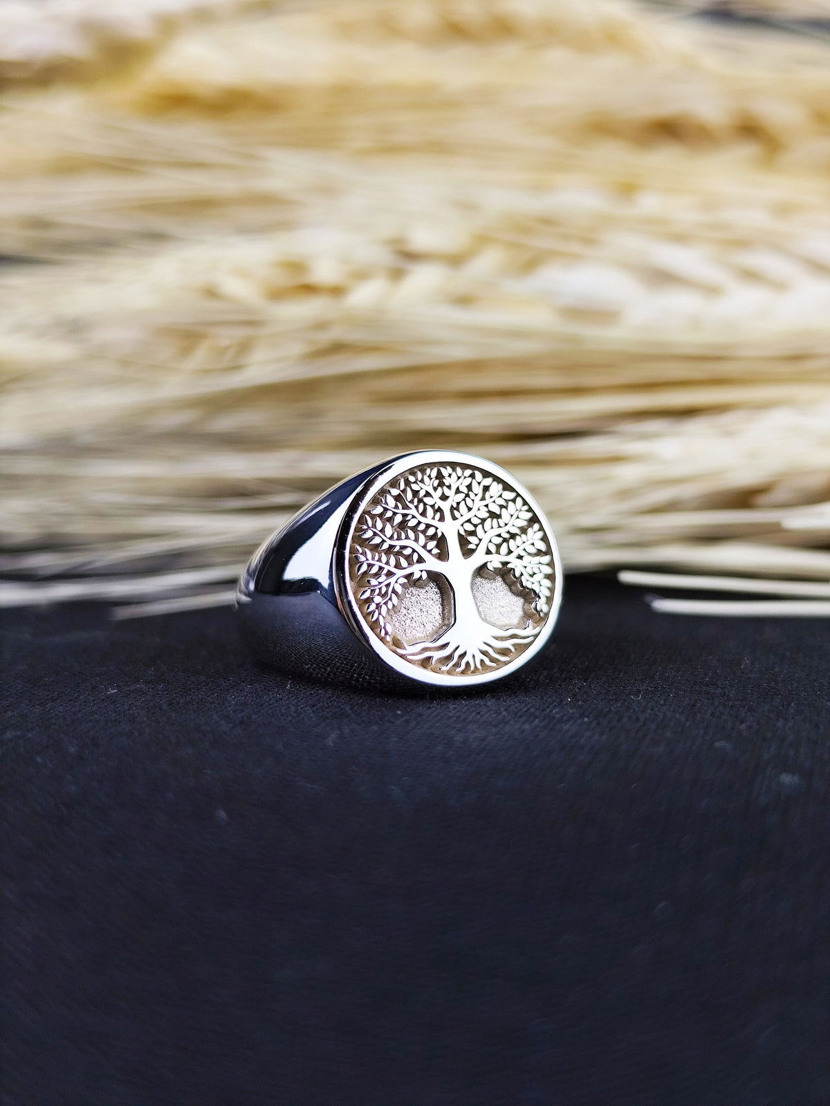 Tree of Life Signet Ring, Sterling Silver Spiritual Nature Symbol Jewelry, Meaningful Gift