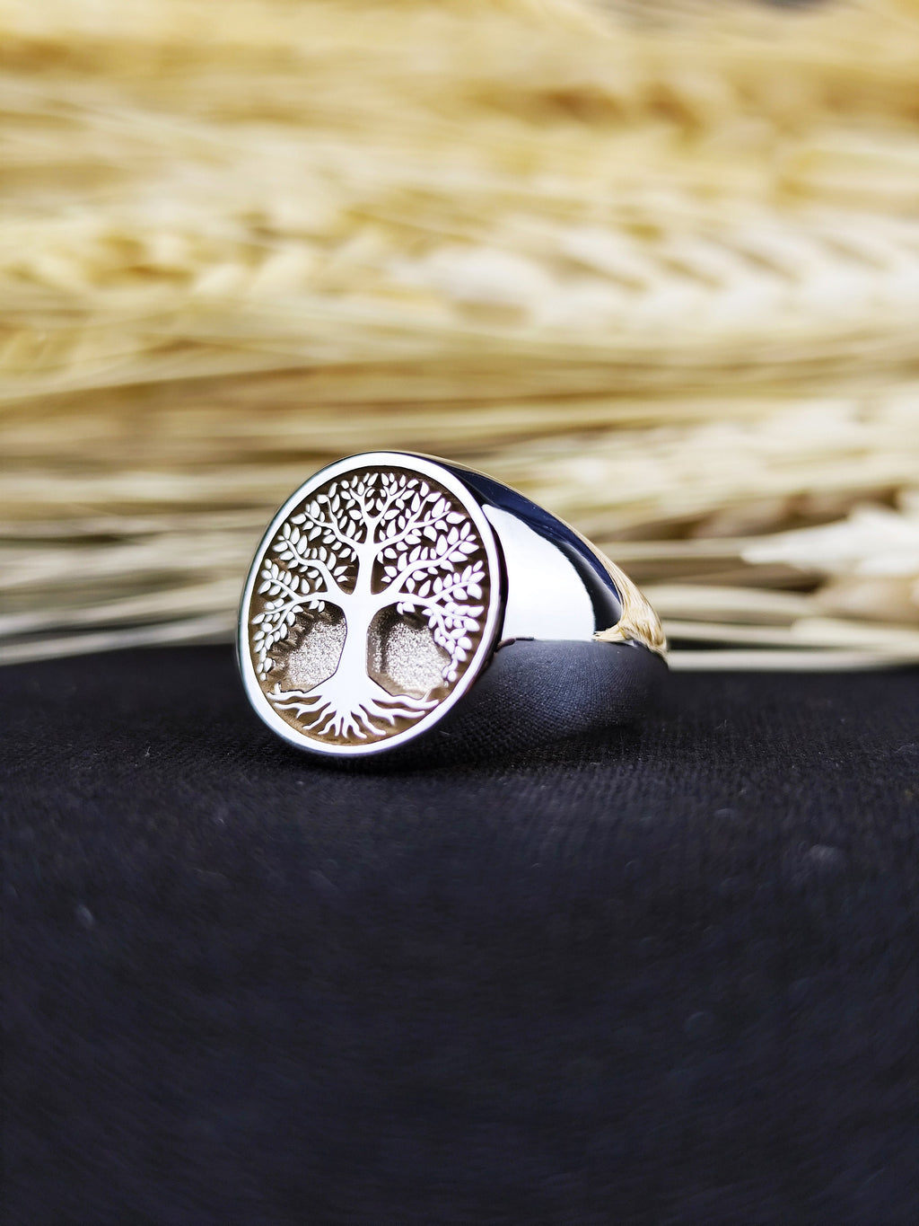 Tree of Life Signet Ring, Sterling Silver Spiritual Nature Symbol Jewelry, Meaningful Gift