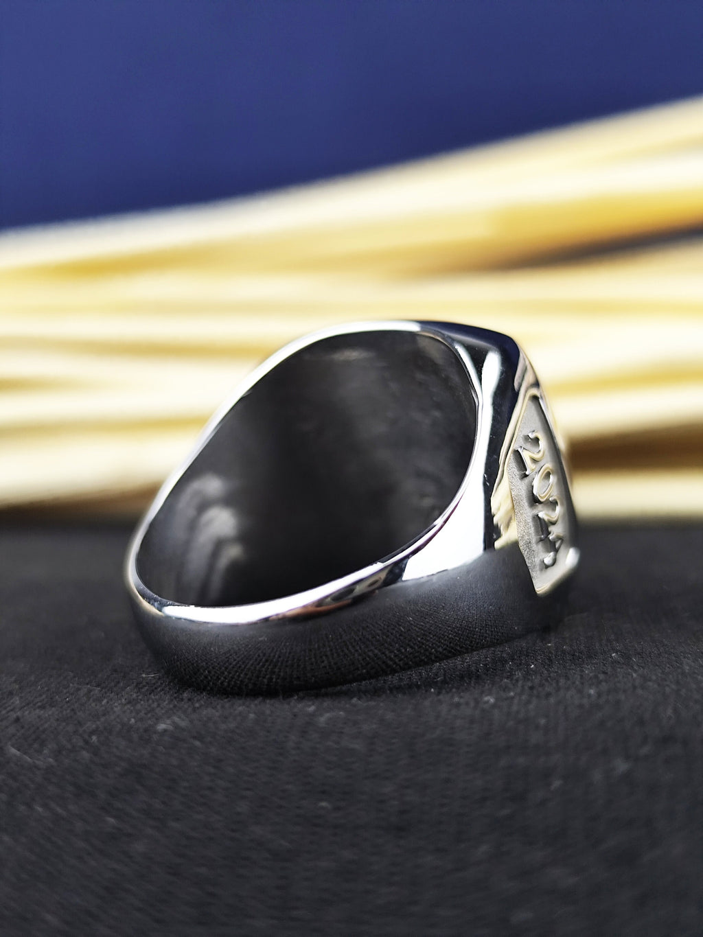 Coat of Arms Ring: Custom Engraved Family Crest Signet Men's Silver
