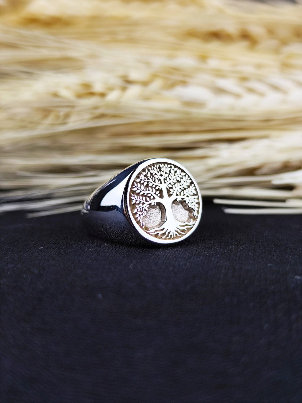 Tree of Life Signet Ring, Sterling Silver Spiritual Nature Symbol Jewelry, Meaningful Gift