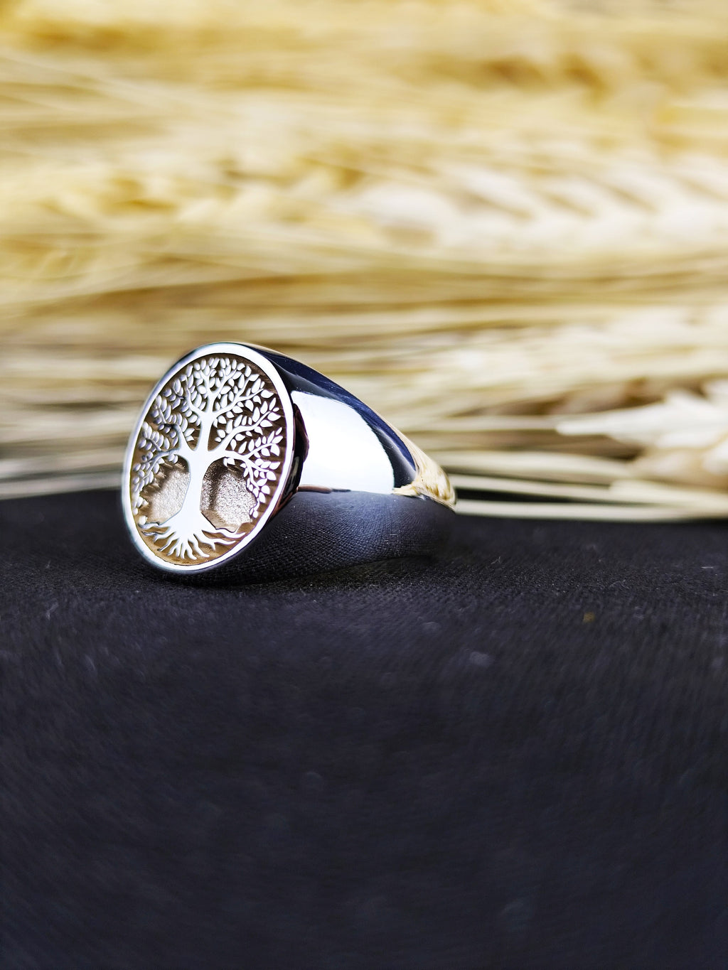 Tree of Life Signet Ring, Sterling Silver Spiritual Nature Symbol Jewelry, Meaningful Gift