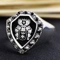 Custom Family Crest Ring, Personalized Coat of Arms Signet, Gold or Silver Heraldic Gift