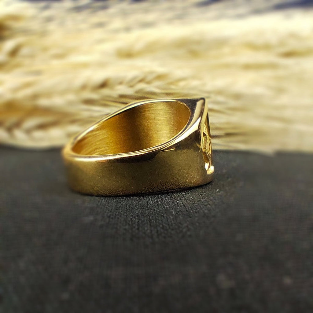 Square Masonic Ring for Men, Engraved Freemason Signet, Lodge Gift