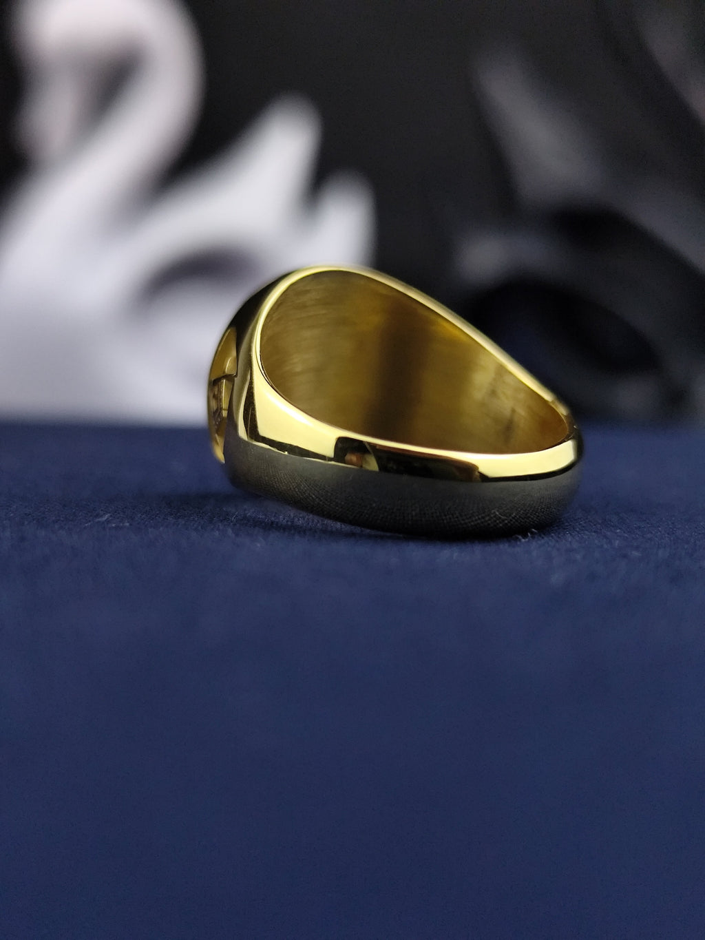 Gold Plated Freemason Signet Ring, Engraved G Emblem, Master Mason Jewelry, Lodge Gift