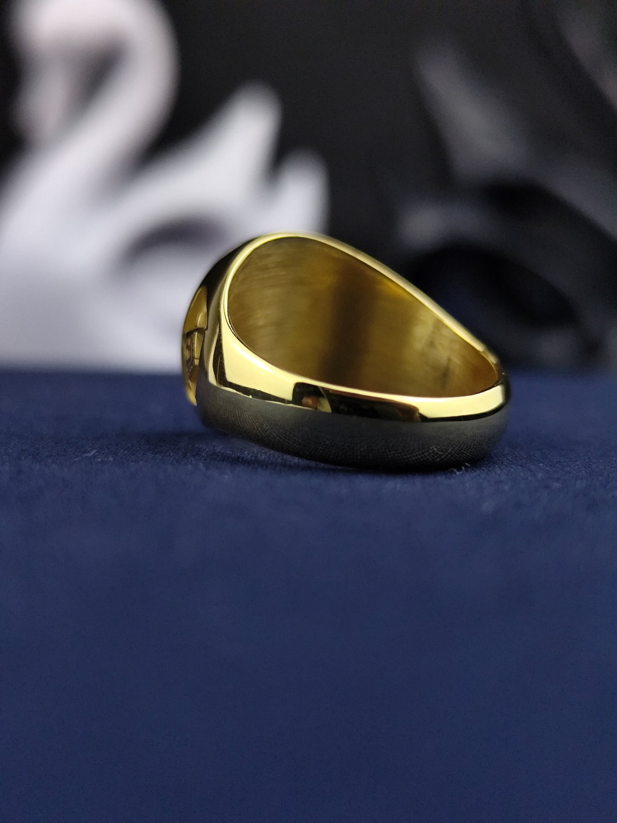 Gold Plated Freemason Signet Ring, Engraved G Emblem, Master Mason Jewelry, Lodge Gift