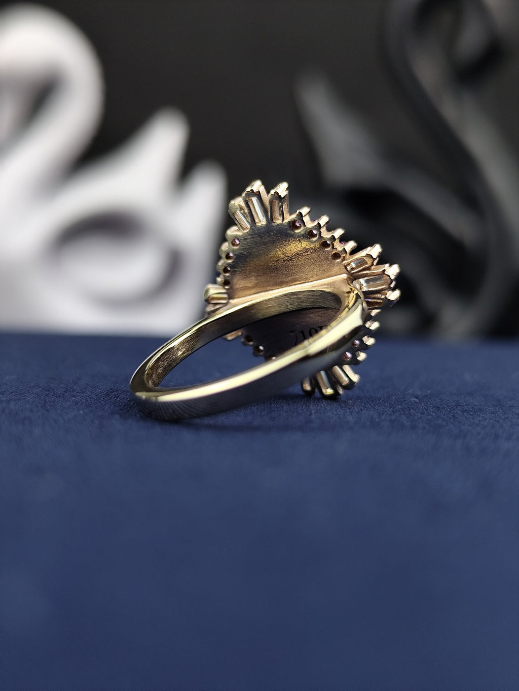 14K Gold Baguette Stone University Ring - Women's Elegant College Signet - Custom Graduation Jewelry Gift