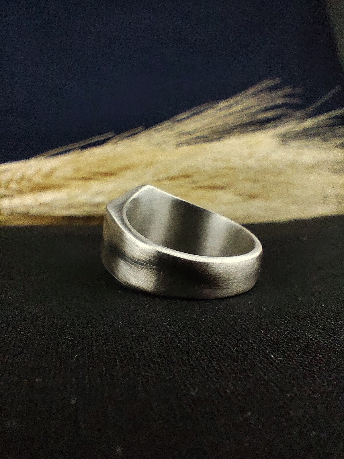 Handmade Matte Oxidized Masonic Signet Ring, Custom Freemason Lodge Jewelry