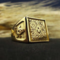 Square Masonic Ring for Men, Engraved Freemason Signet, Lodge Gift