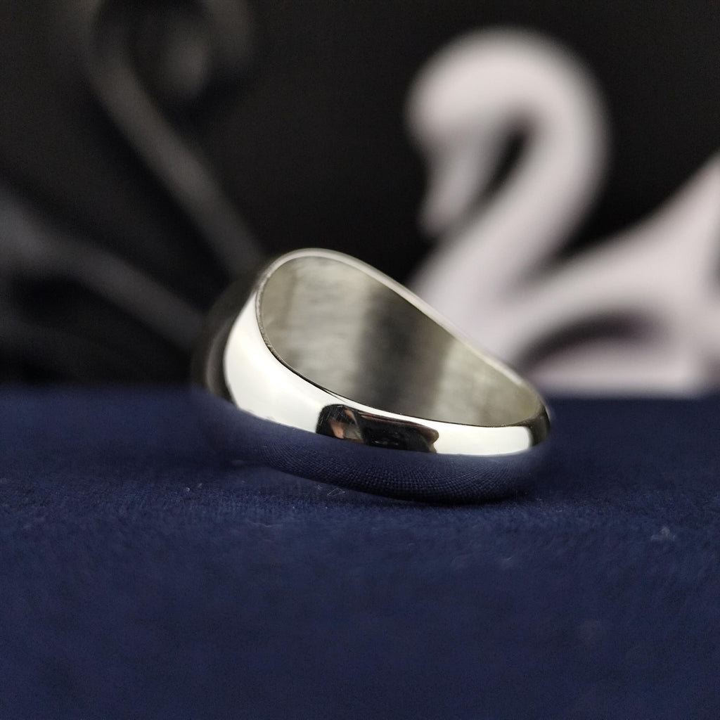 Wisdom Symbol Statement Ring, Personalized Silver Signet, Meaningful Graduation Gift