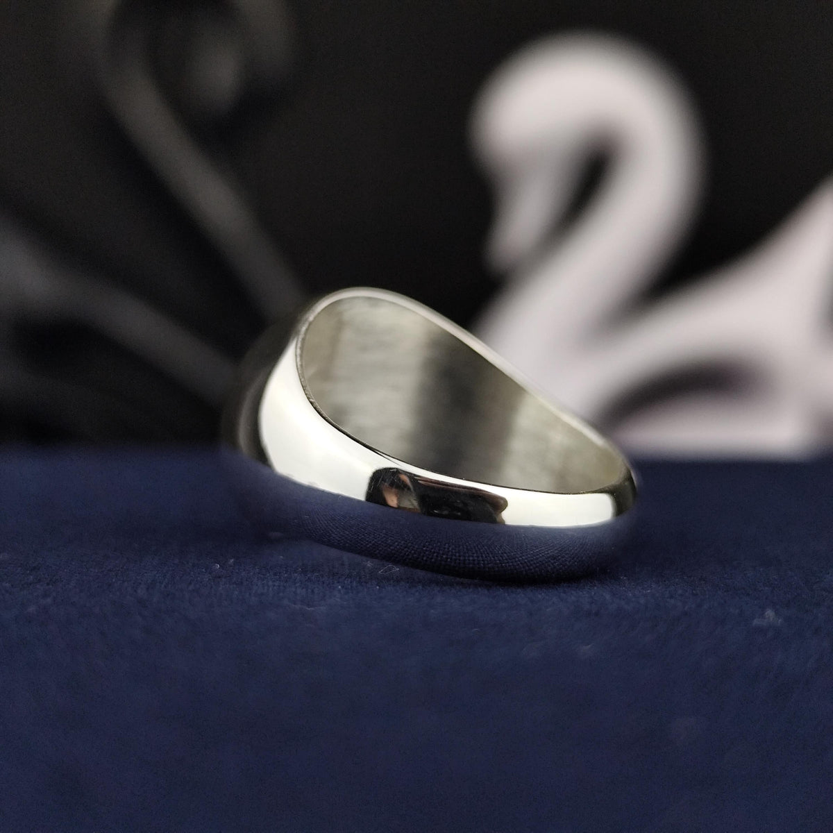 Wisdom Symbol Statement Ring, Personalized Silver Signet, Meaningful Graduation Gift