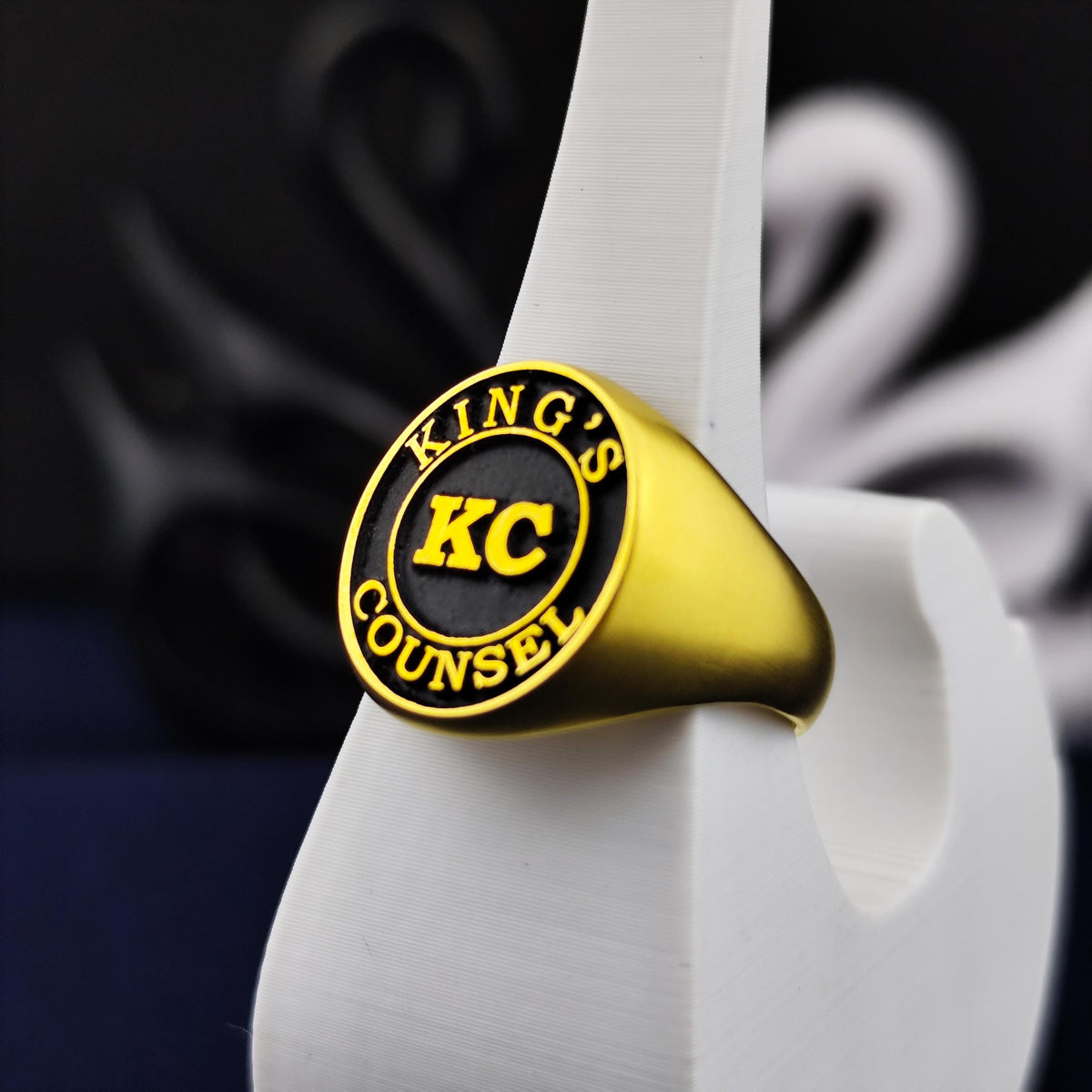 Custom Signet Ring, Oval Black Enamel Monogram, Sterling Silver or Gold